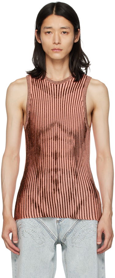 Linne Jean Paul Gaultier Jean Paul Gaultier Metallic Ribbed Tank Top Rosa | 23/12-H-TO059-M045-2160, 0
