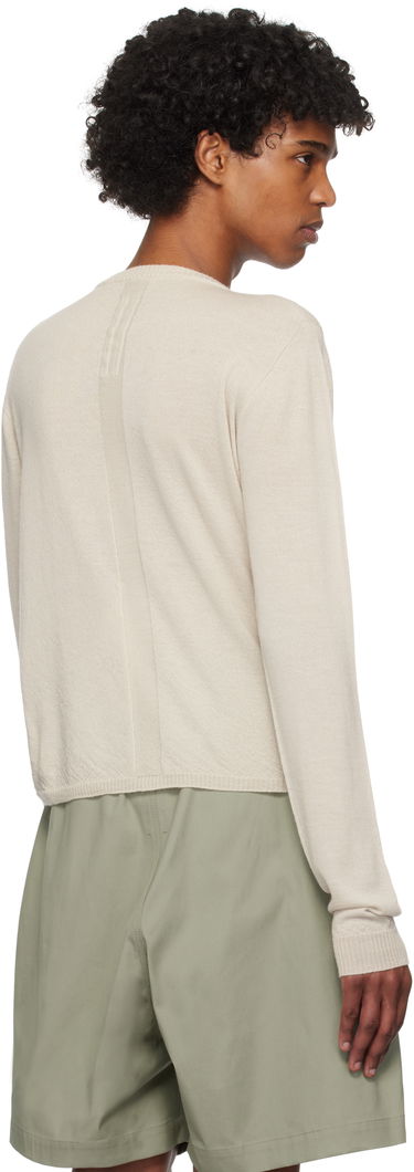 Sweater Rick Owens Rick Owens Hollywood Cropped Level Biker Sweater Beige | RU01E5630 WS, 2