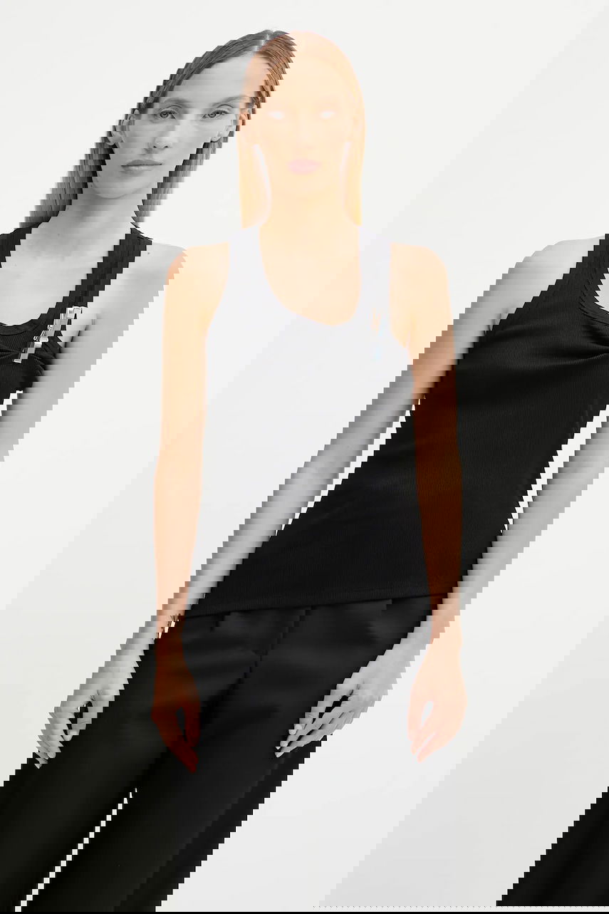 Linne Coperni Coperni Washing Clip Rib Tank Top Svart | COPT41BISF5033, 0