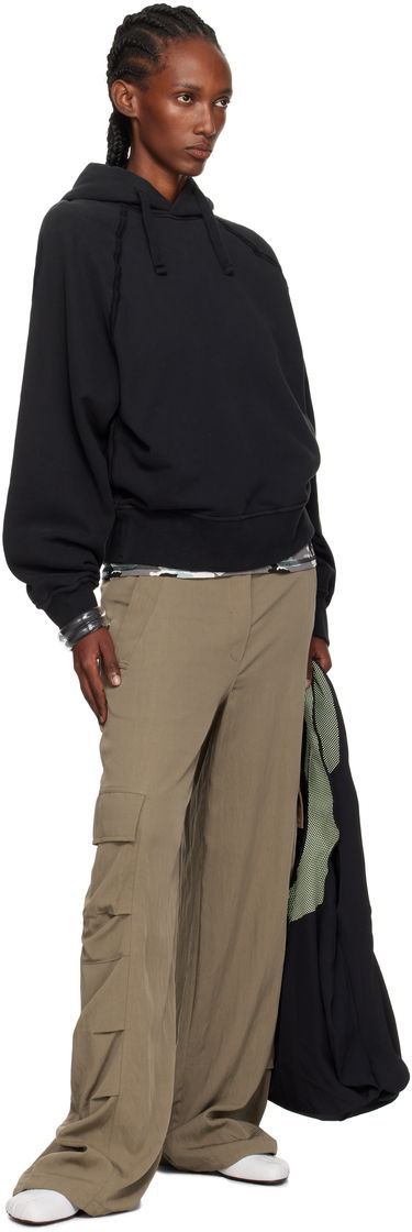 Sweatshirt Stone Island Brushed Organic Cotton Fleece Hoodie Svart | K2S15 6100023 S0A20, 4