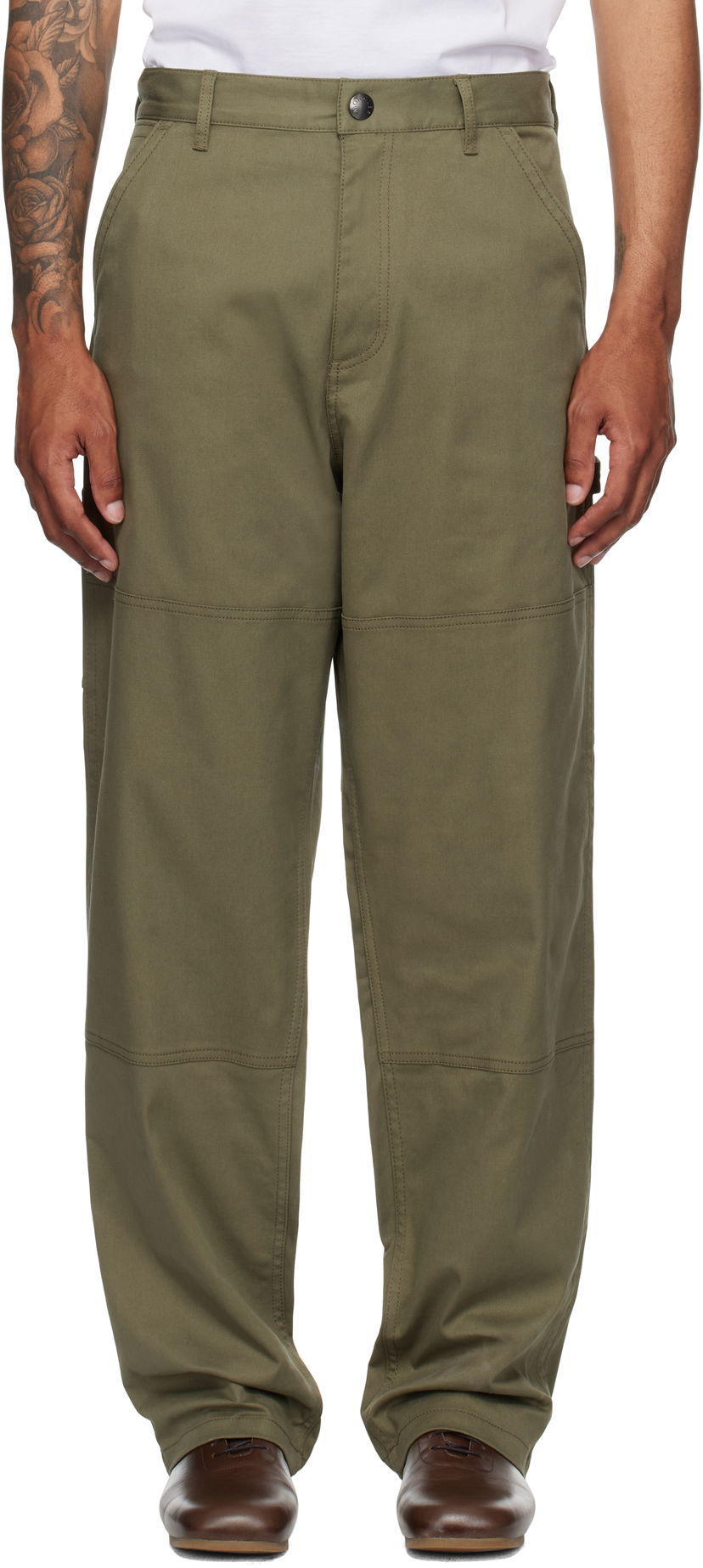 Byxor Moncler Moncler Gabardine Trousers Grön | K20912A00003598R1