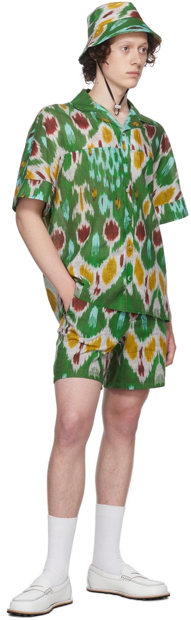 Skjorta Erdem Erdem Philip Ikat Print Resort Shirt Grön | MV22_503MIGCL PHILIP SHIRT, 3