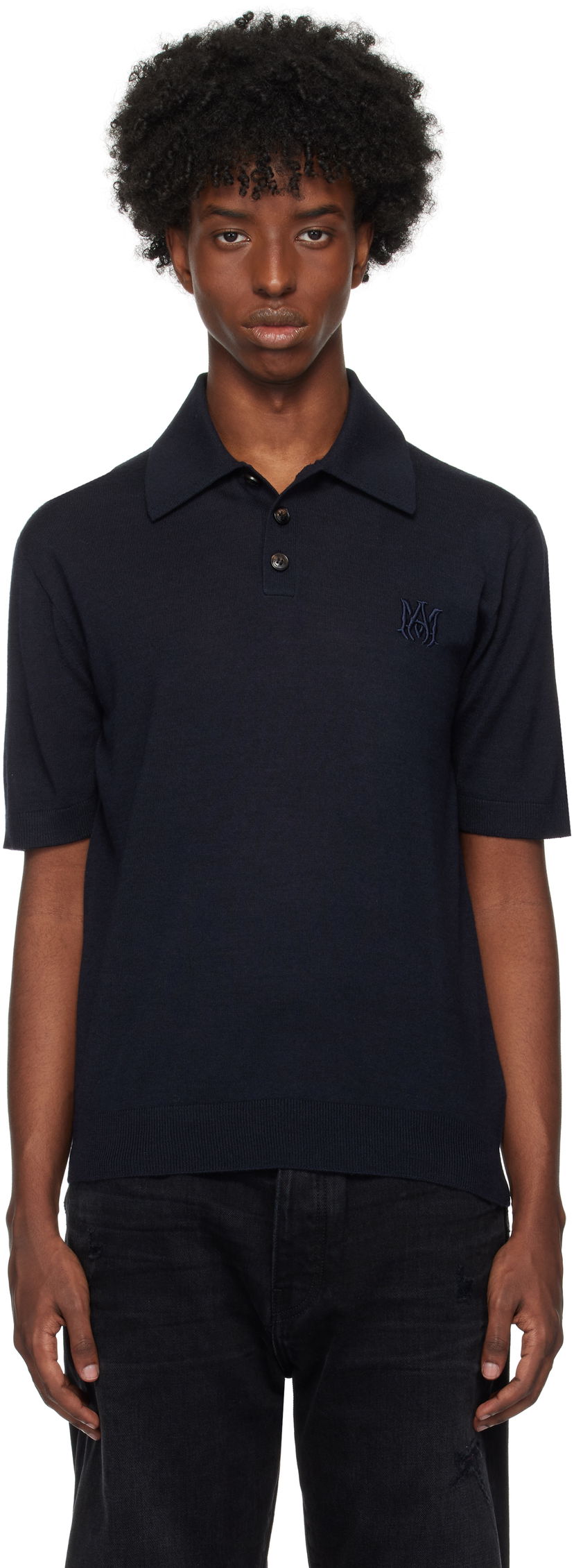 Polotröja AMIRI Polo Shirt Mörkblå | AMKNPO1028