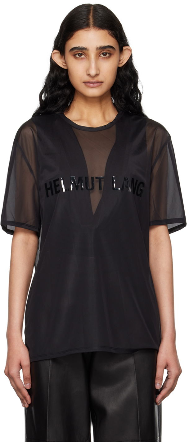 T-shirt Helmut Lang Sheer T-Shirt by Svart | O04HM501