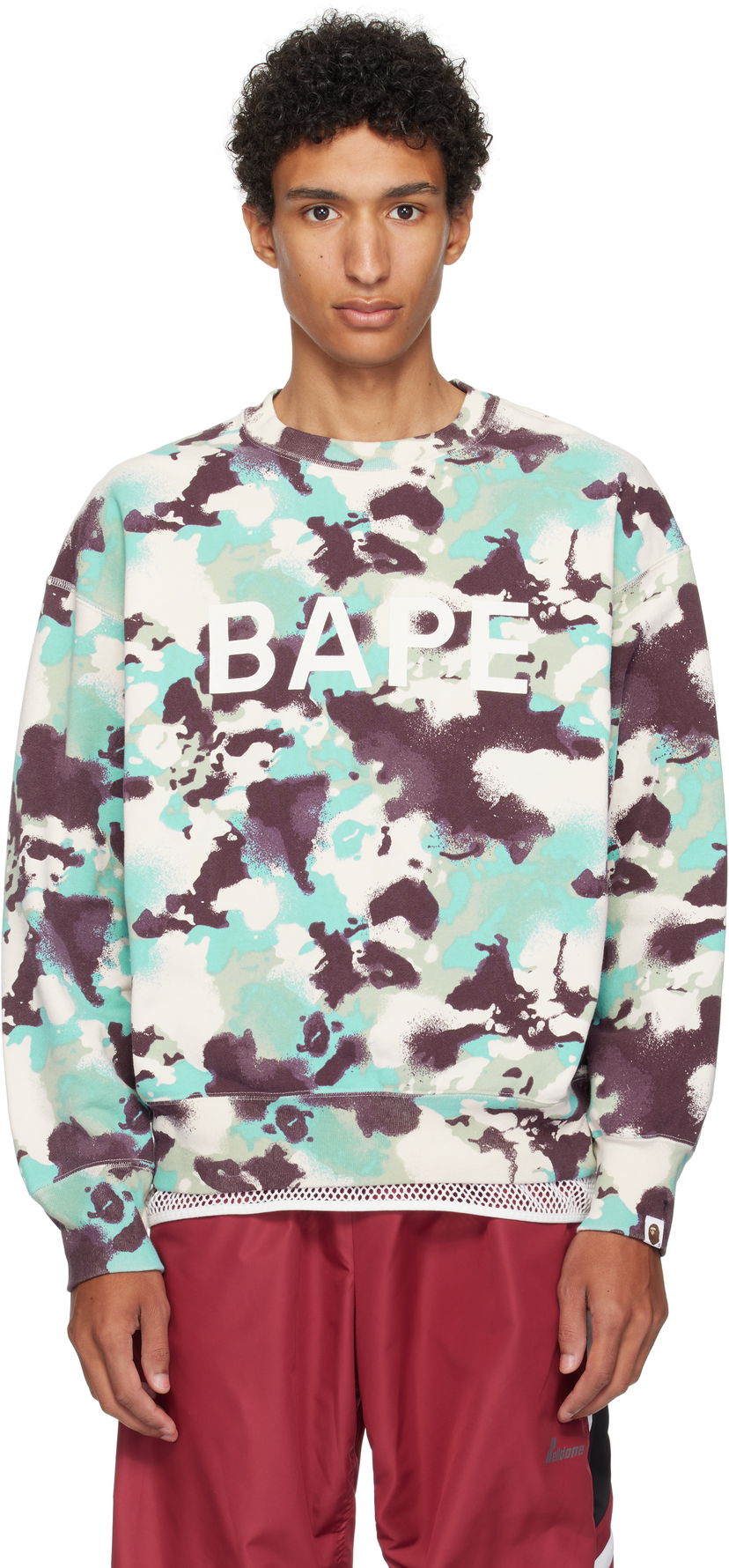Sweatshirt BAPE A Bathing Ape Map Camo Crewneck Sweatshirt Flerfärgad | 001SWL301001M
