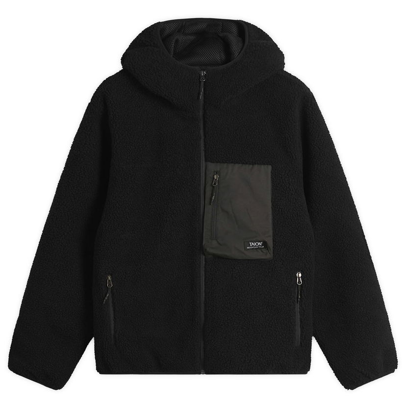 Jacka TAION Mountain Boa Hooded Fleece Jacket Svart | TAION-106NDMBMT-BKBK