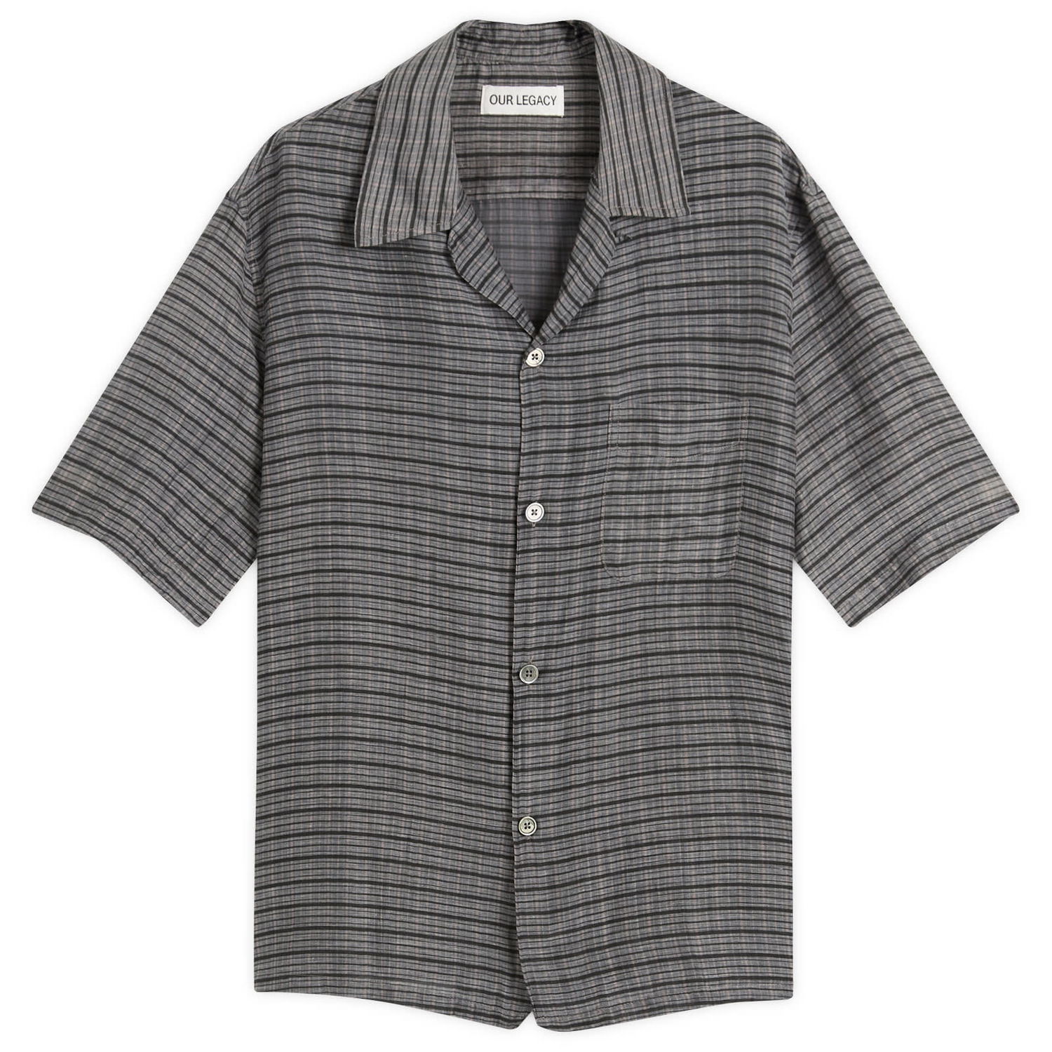 Skjorta OUR LEGACY Our Legacy Heusen Short Sleeve Shirt, Picnic Check Grå | M2252HP, 1