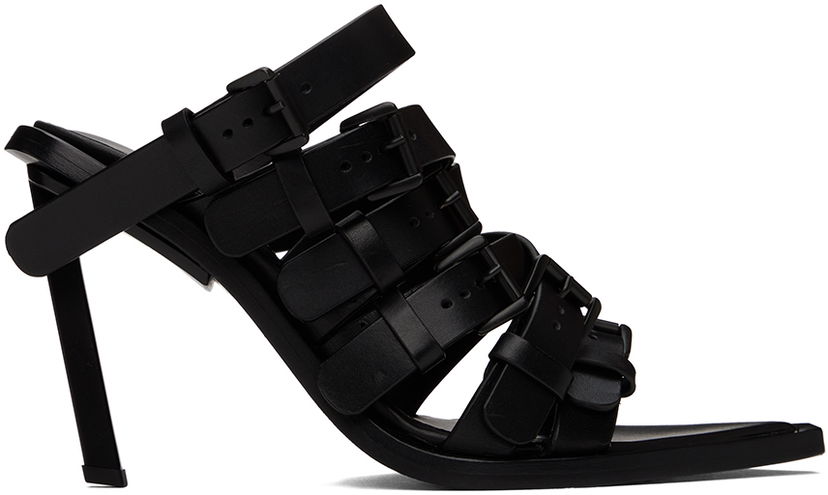 Tillbehör Ann Demeulemeester Ann Demeulemeester Nel Heeled Buckle Strap Mules Svart | 2401-W-H10-LT049-099