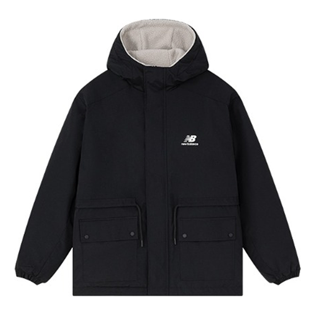 Parkas New Balance Logo Print Woven Jacket Svart | AMJ31303-BK