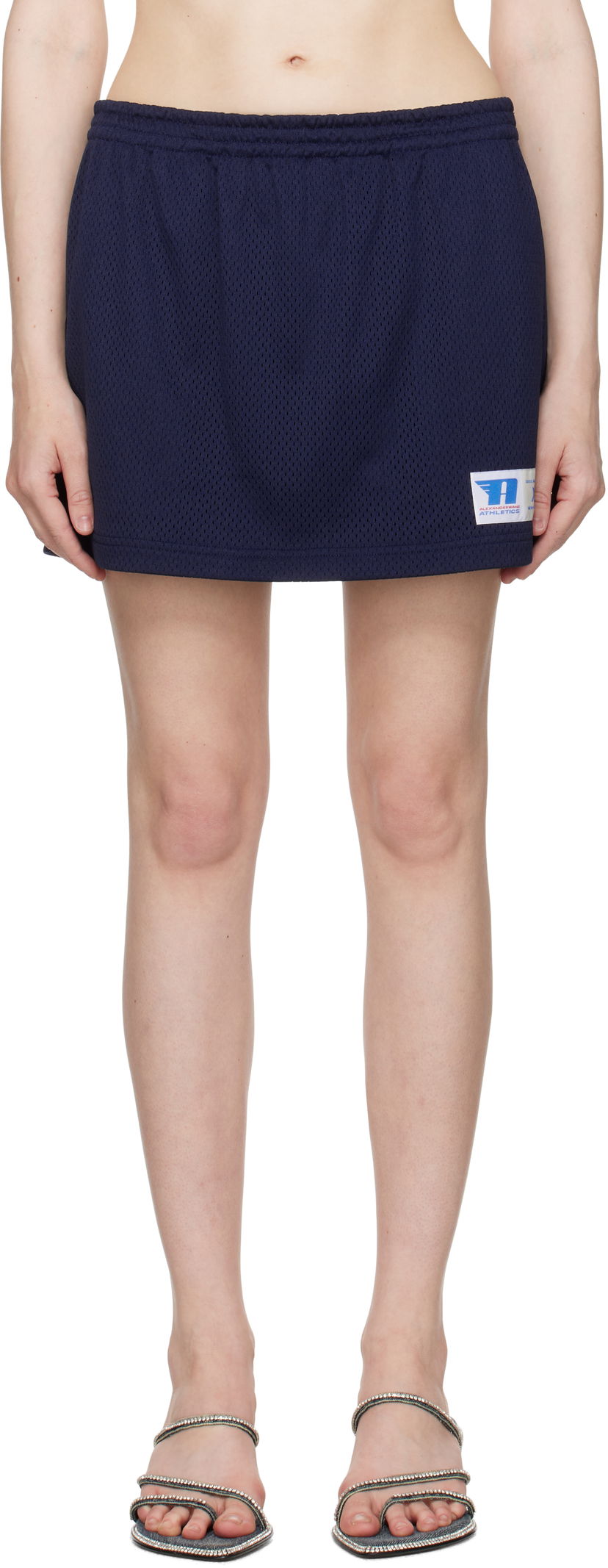 Kjol Alexander Wang Alexander Wang Deconstructed Athletic Mesh Skort Mörkblå | 1CC2255101