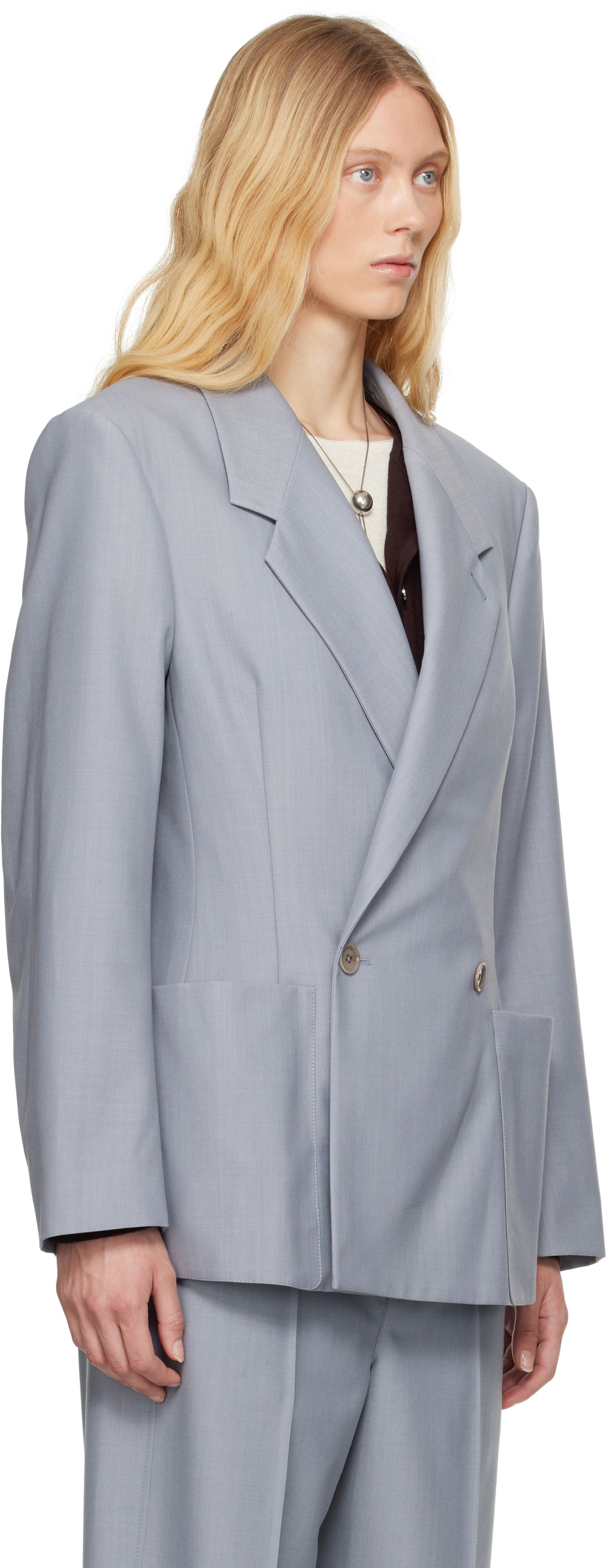 Jacka LEMAIRE Lemaire Double-Breasted Tailored Blazer Grå | JA1073 LF414, 1