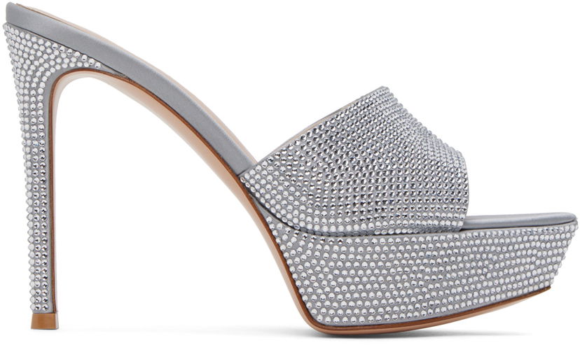 Sneakers och skor Gianvito Rossi Gianvito Rossi Tracey Crystal Heeled Sandals Grå | G16550.85RIC.RAS