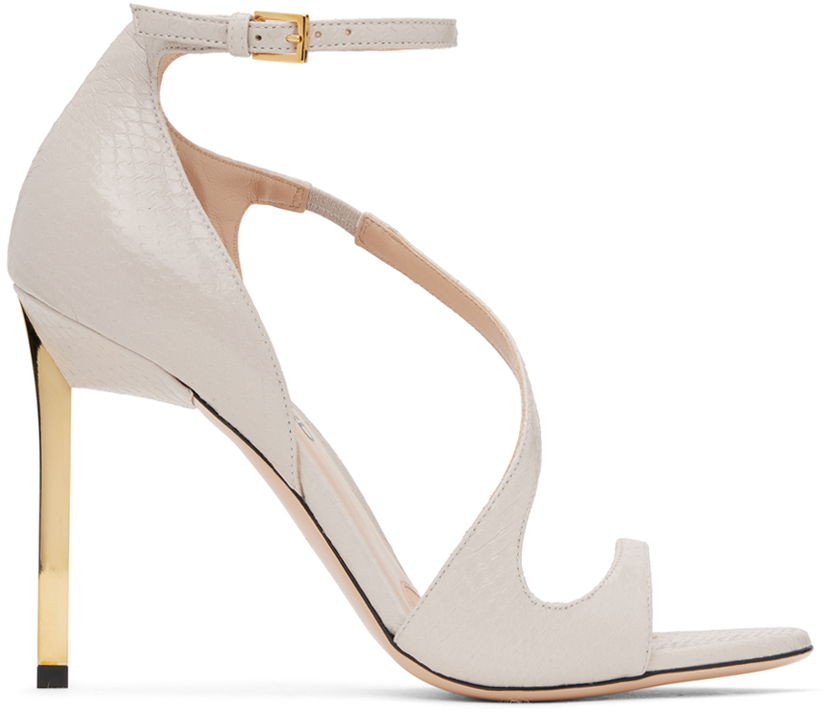 Sneakers och skor Tom Ford Shiny Ayers Heeled Sandals Grå | W3545-EAY004G