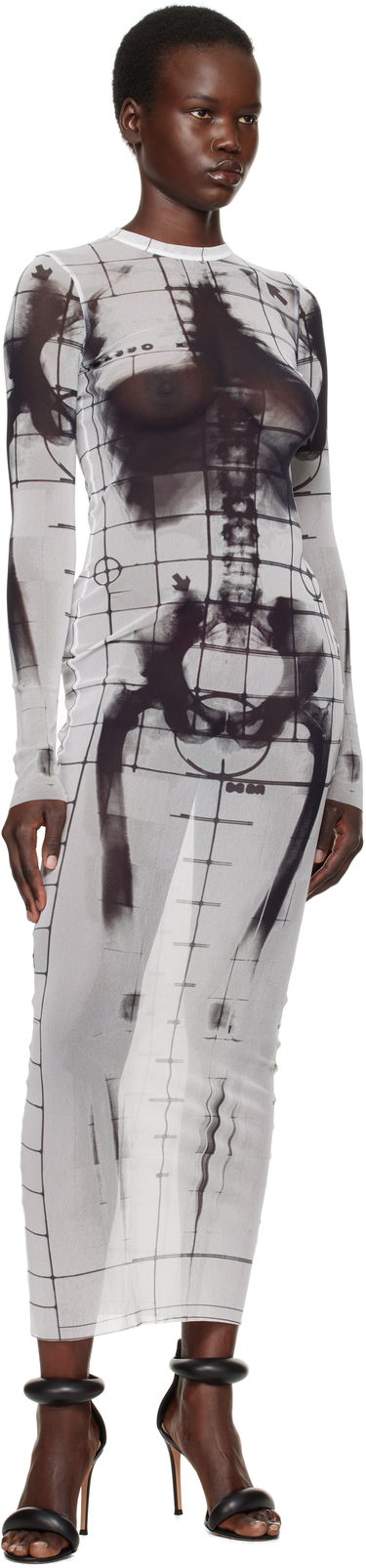 Klä Jean Paul Gaultier Jean Paul Gaultier 'The Squeletor' Maxi Dress Vit | 25/33-F-RO309-T580-0100, 3