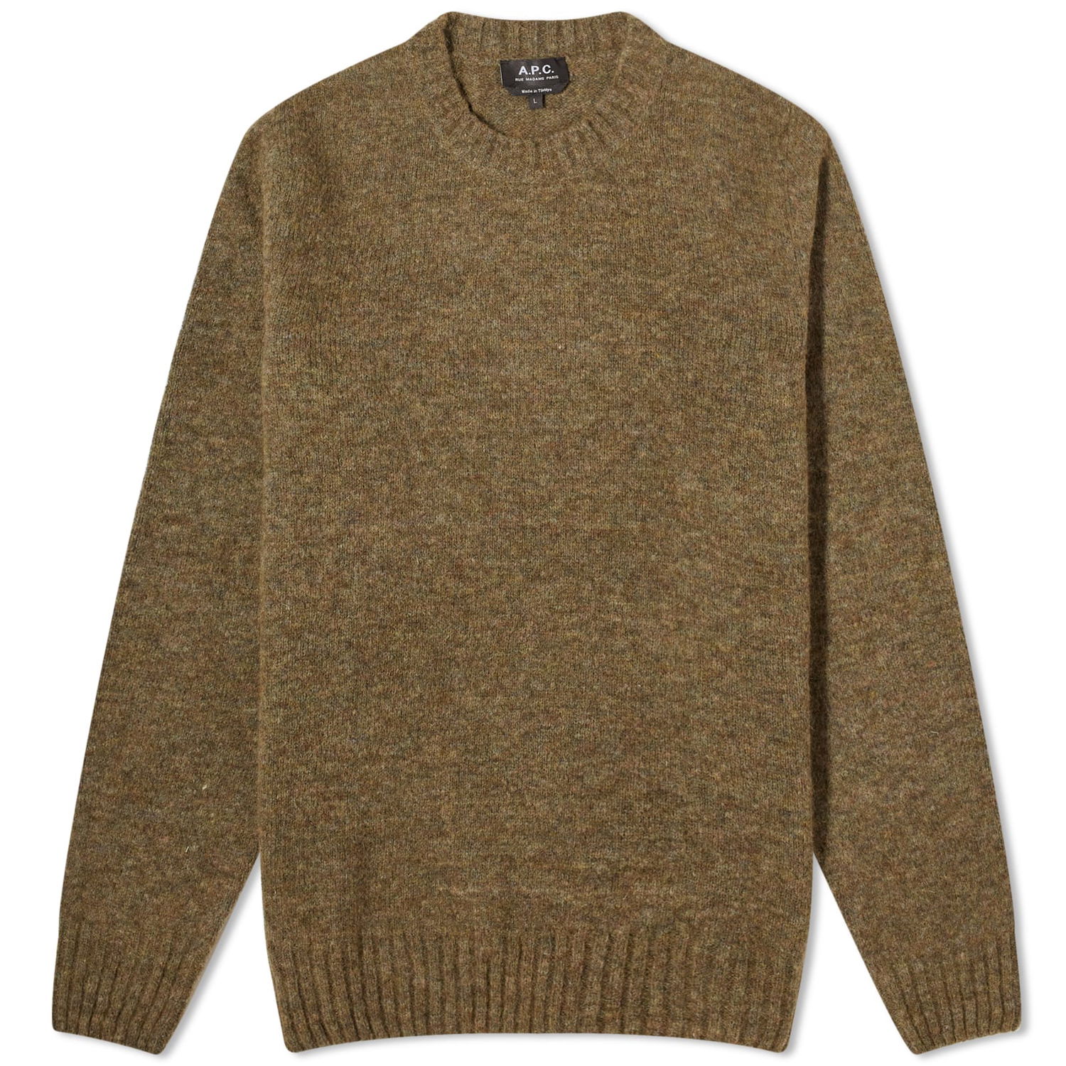 Sweater A.P.C. Lucas Brushed Alpaca Crewneck Grön | WOAOG-H23151-PKA, 0