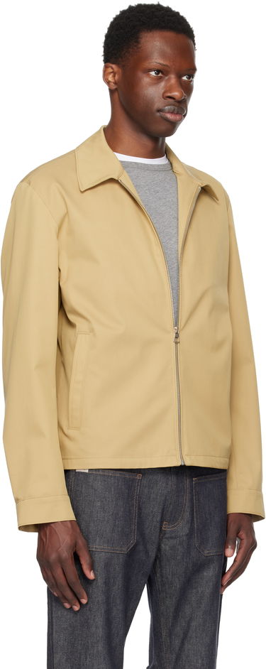 Jacka BOSS BECKHAM x BOSS Cotton Blend Zip-Up Jacket Beige | 50549075, 2