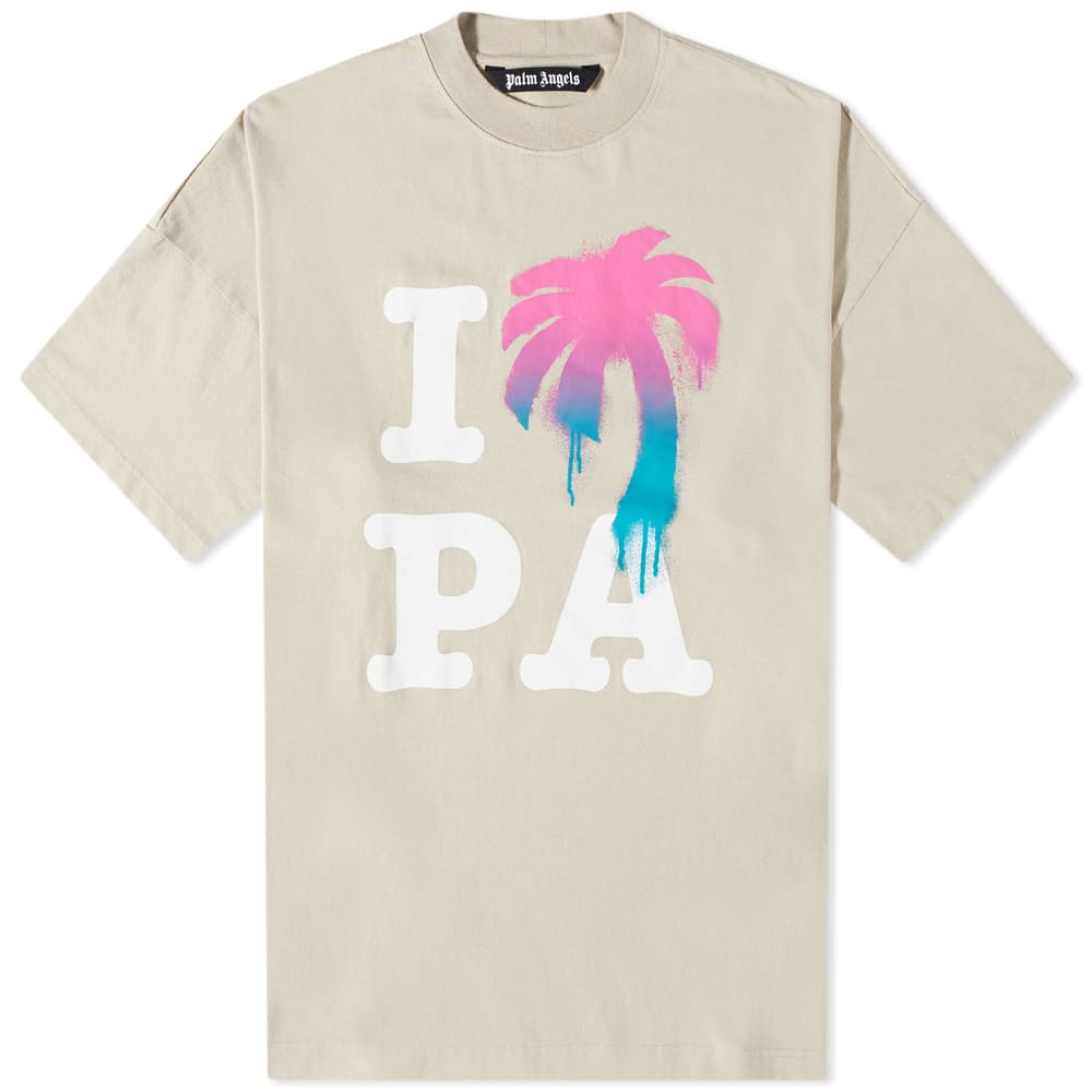 T-shirt Palm Angels I Love PA Tee Beige | PMAA041S23JER0016184, 0