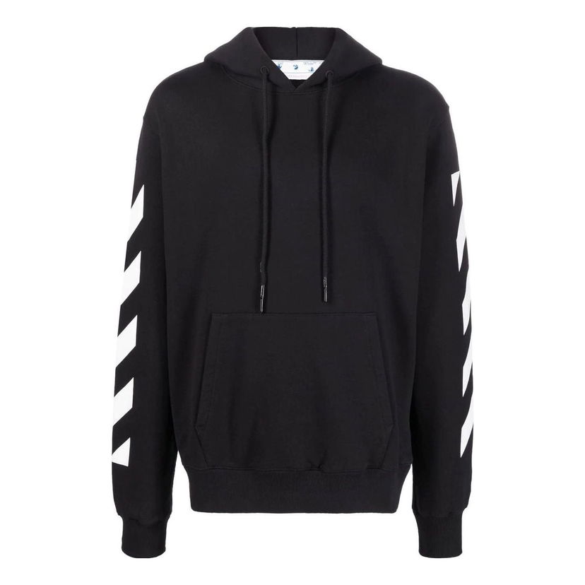 Sweatshirt Off-White Loose Fit Hoodie With Arrow Pattern Svart | OMBB097C99FLE0121001