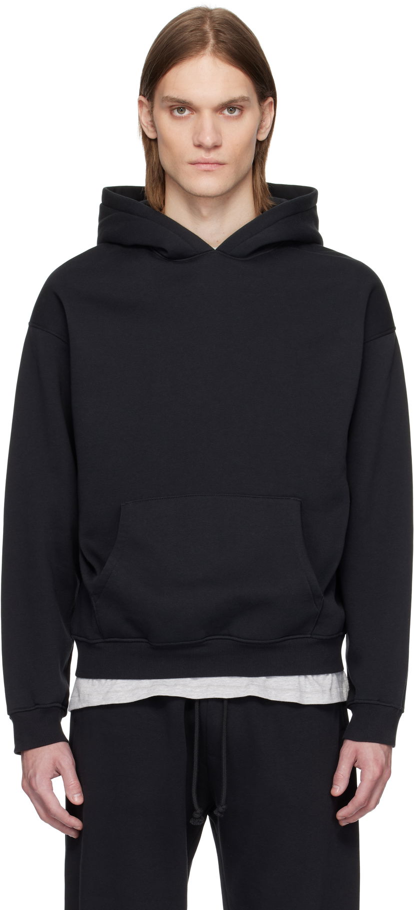 Sweatshirt SKIMS SKIMS Fleece Lounge Relaxed Hoodie Svart | PL-PLO-8461M-WASHED ONYX