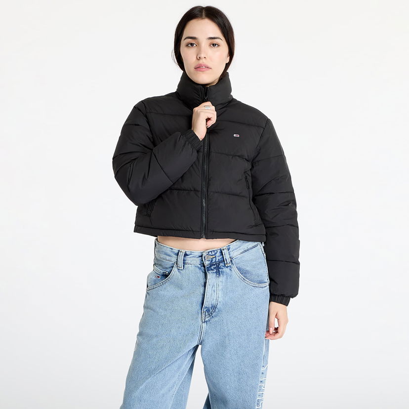 Pufferjacka Tommy Hilfiger Tommy Jeans Crop Essential Puffer Jacket Black Svart | DW0DW18828 BDS