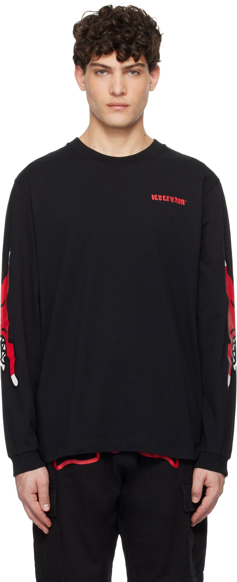 T-shirt BBC IceCream ICECREAM Running Dog Long-Sleeve T-Shirt Svart | IC24486