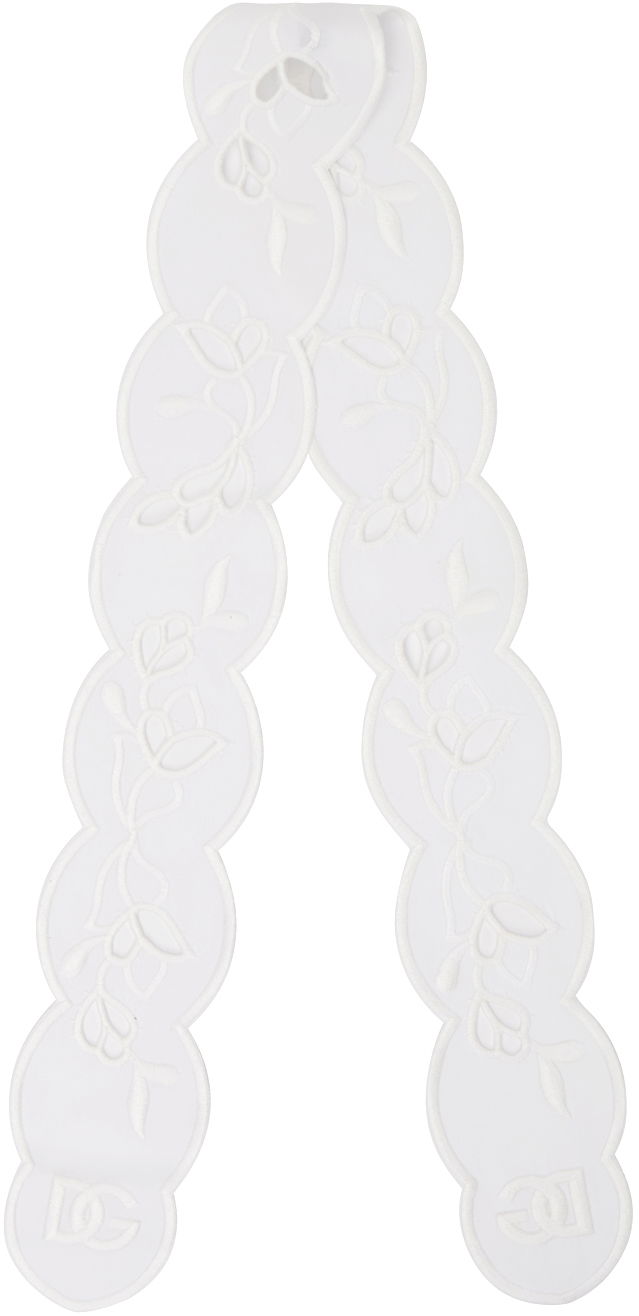 Halsduk Dolce & Gabbana Dolce&Gabbana Broderie Anglaise Headscarf Vit | FS215ZGDCL5