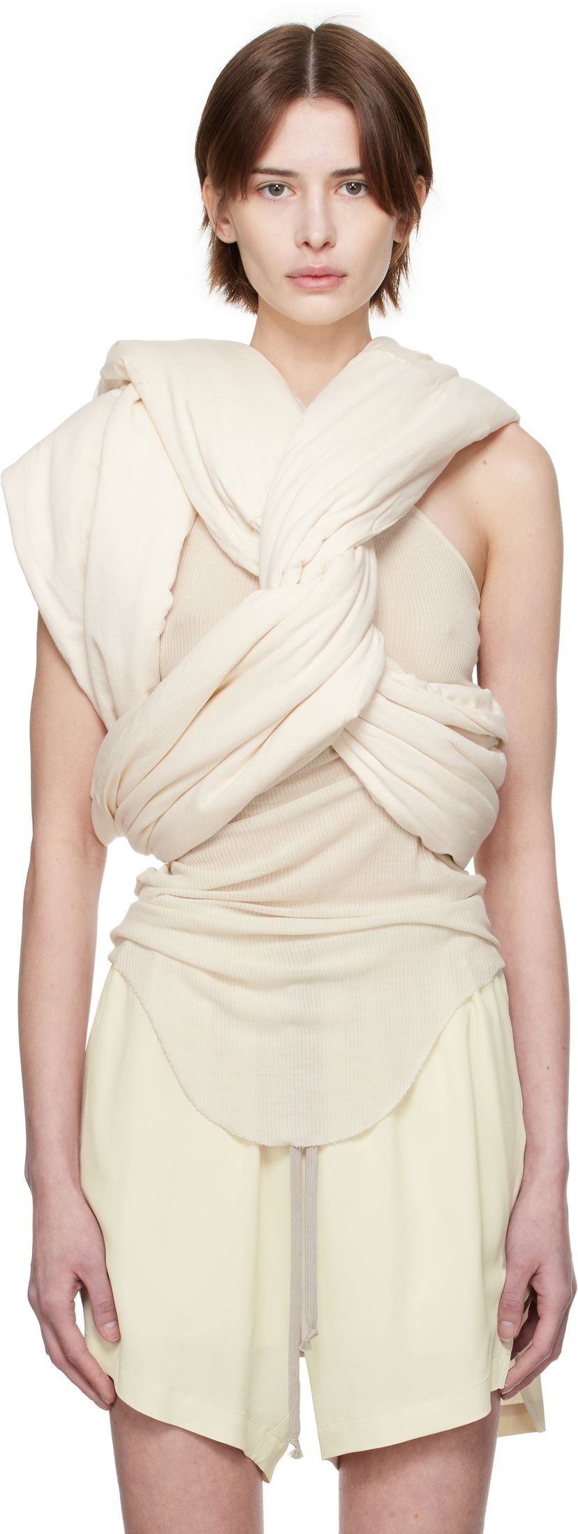 Linne Rick Owens Rick Owens Hollywood Triple Donut Top Beige | RP01E7432 JNC