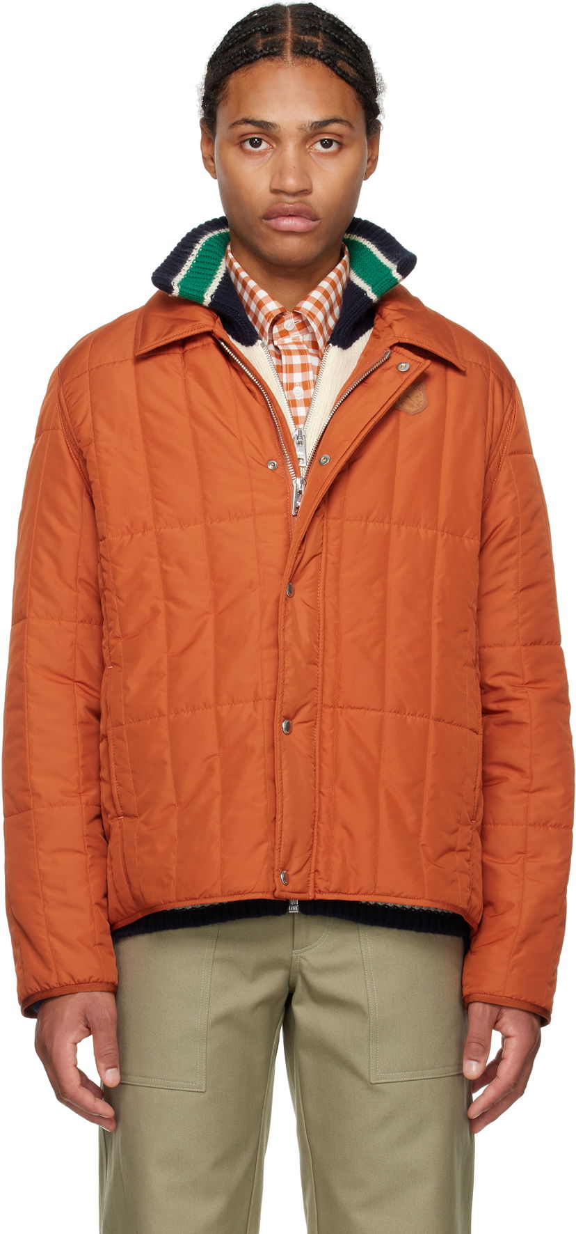 Bomberjacka MAISON KITSUNÉ Quilted Blouson Jacket Orange | NM02104WQ4042