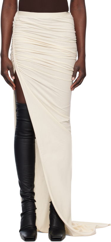 Kjol Rick Owens Rick Owens Hollywood Edfu Draped Maxi Skirt Beige | RP01E7366 JNC, 0