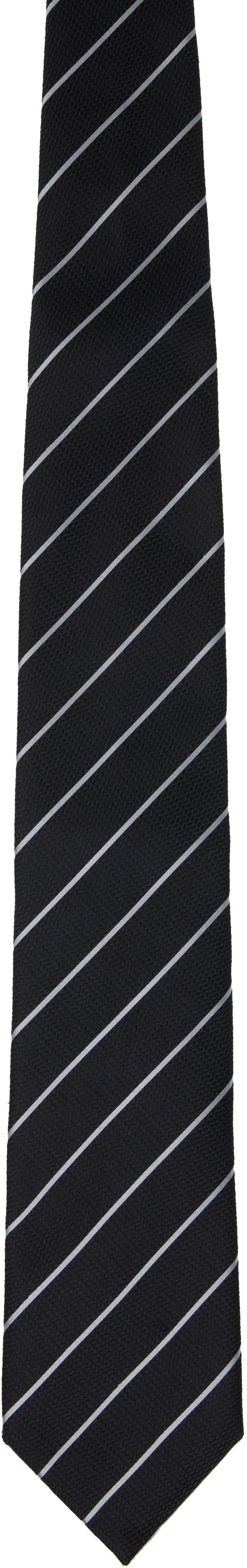 Bälten Tom Ford Tom Ford Striped Tie Svart | STE001-S0082