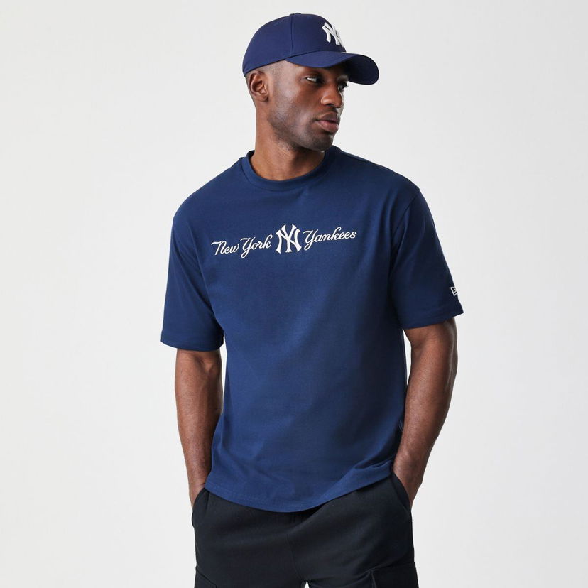 T-shirt New Era MLB NY Yankees Graphic Oversized Tee Mörkblå | 60758730