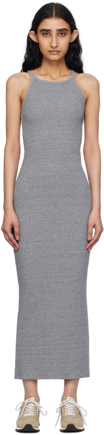 Klä rag & bone Rag & Bone Essential Ribbed Tank Midi Dress Grå | WCC24S3007CA07