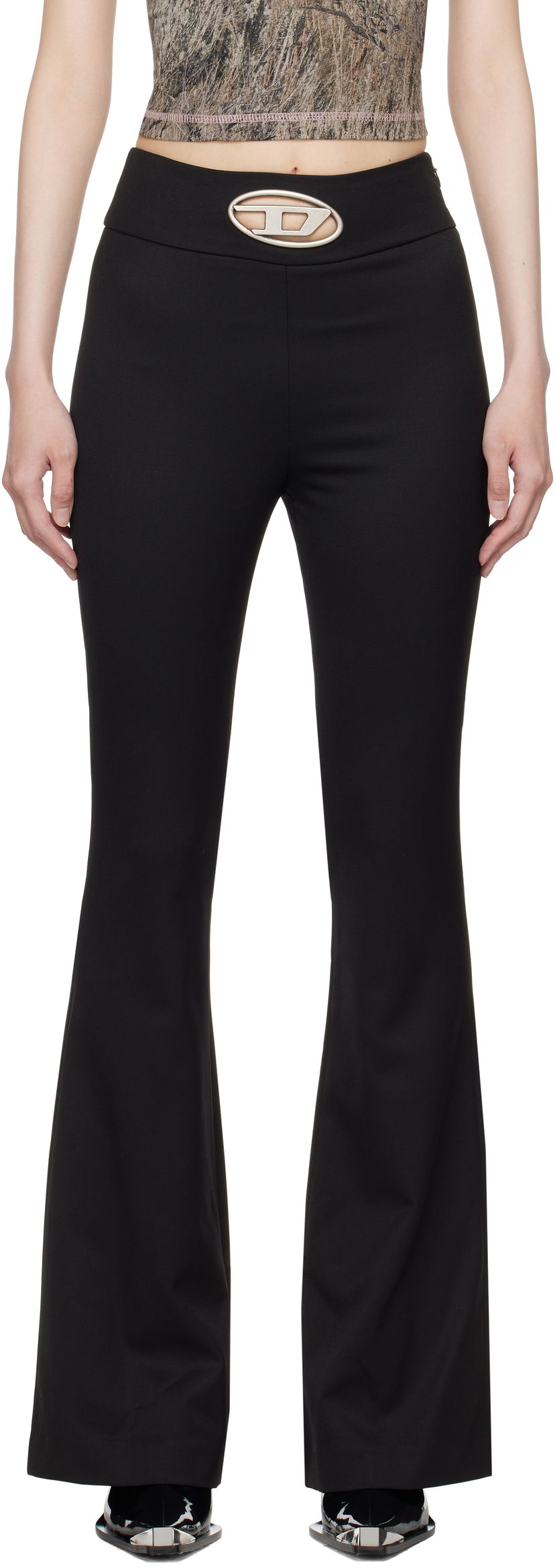 Byxor Diesel Black P-Erseus Flare Trousers Svart | A14390 0PHAL