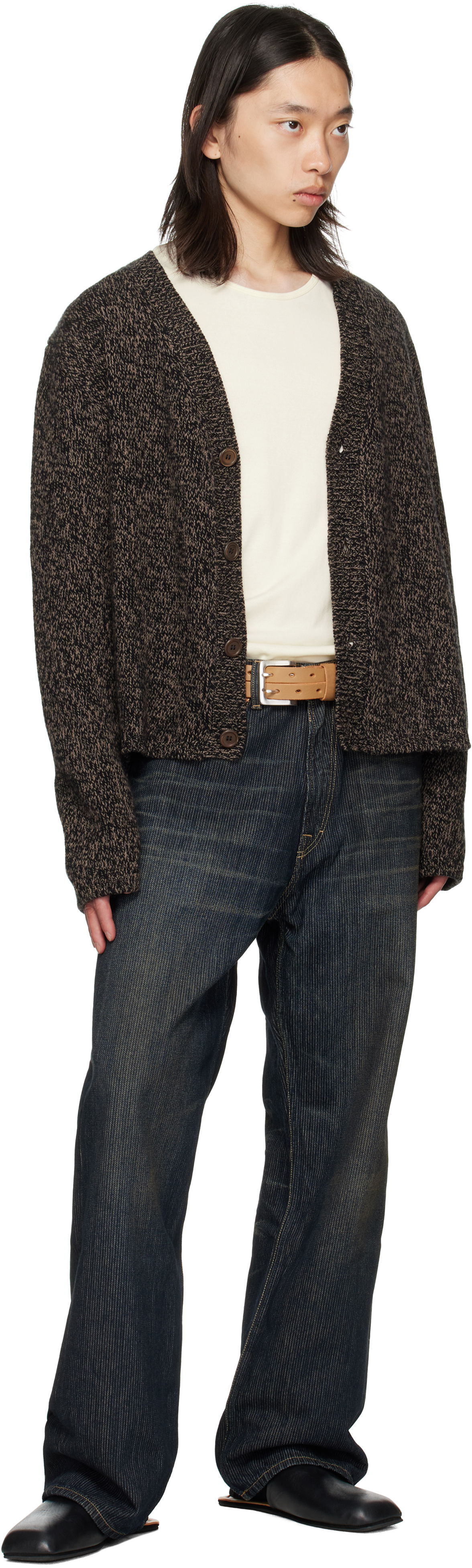 Bälten OUR LEGACY Leather Split Belt with Double-Prong Buckle Brun | A4258SOS, 1