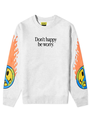 Sweatshirt MARKET Smiley Earth On Fire Crewneck Grå | 396000839