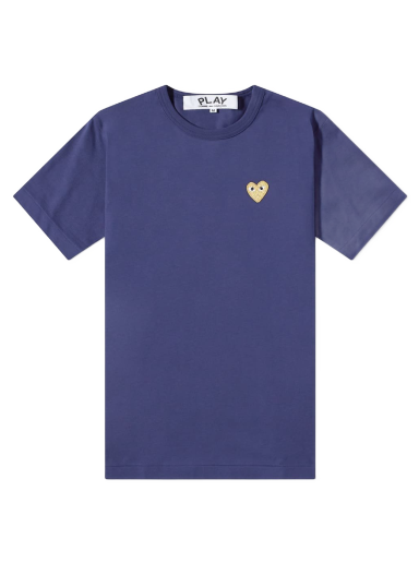 T-shirt Comme des Garçons Play Gold Heart Logo Tee Mörkblå | P1T216-2