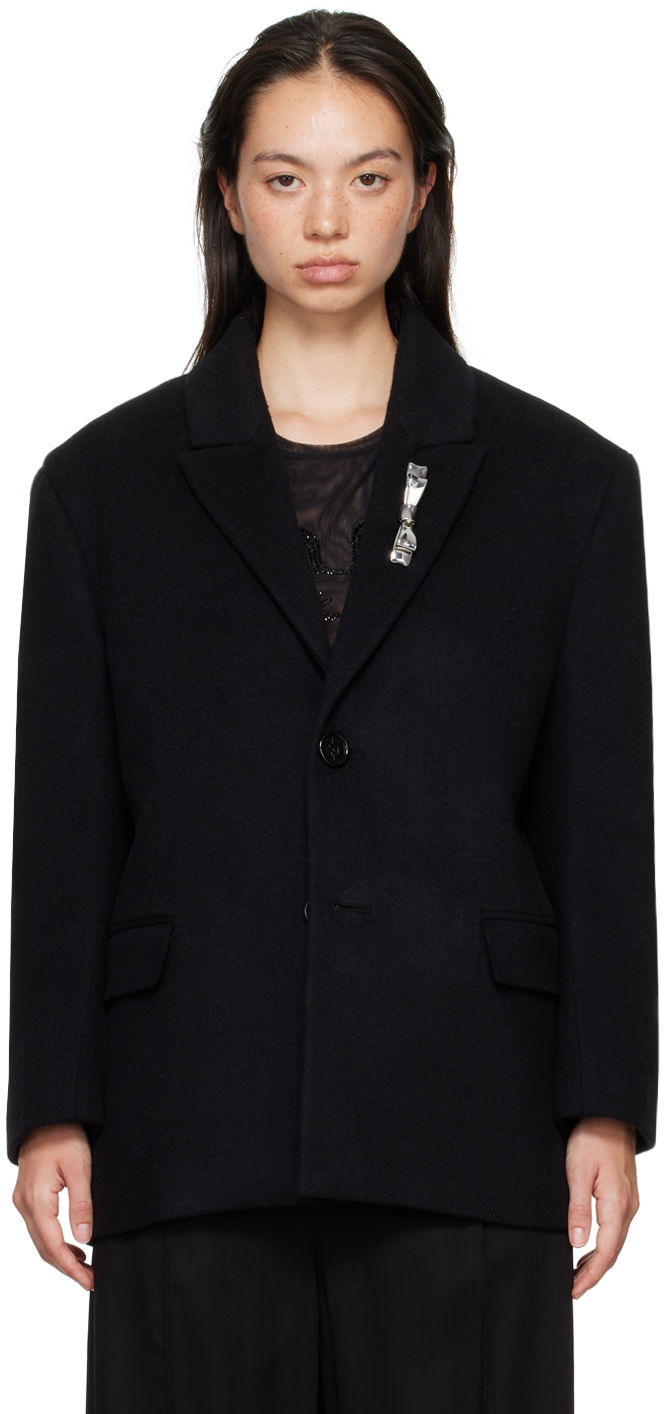 Jacka Blumarine Blumarine Bijoux Pin Blazer Svart | A422S083A