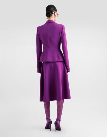 Kjol Dolce & Gabbana Dolce & Gabbana Double Crêpe Wool Midi A-Line Skirt Purpur | F4C02TFU2L8F0571, 2