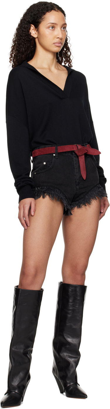 Shorts ISABEL MARANT Isabel Marant Eneidao Frayed Denim Shorts Svart | SH0033FB-B1H04I, 4