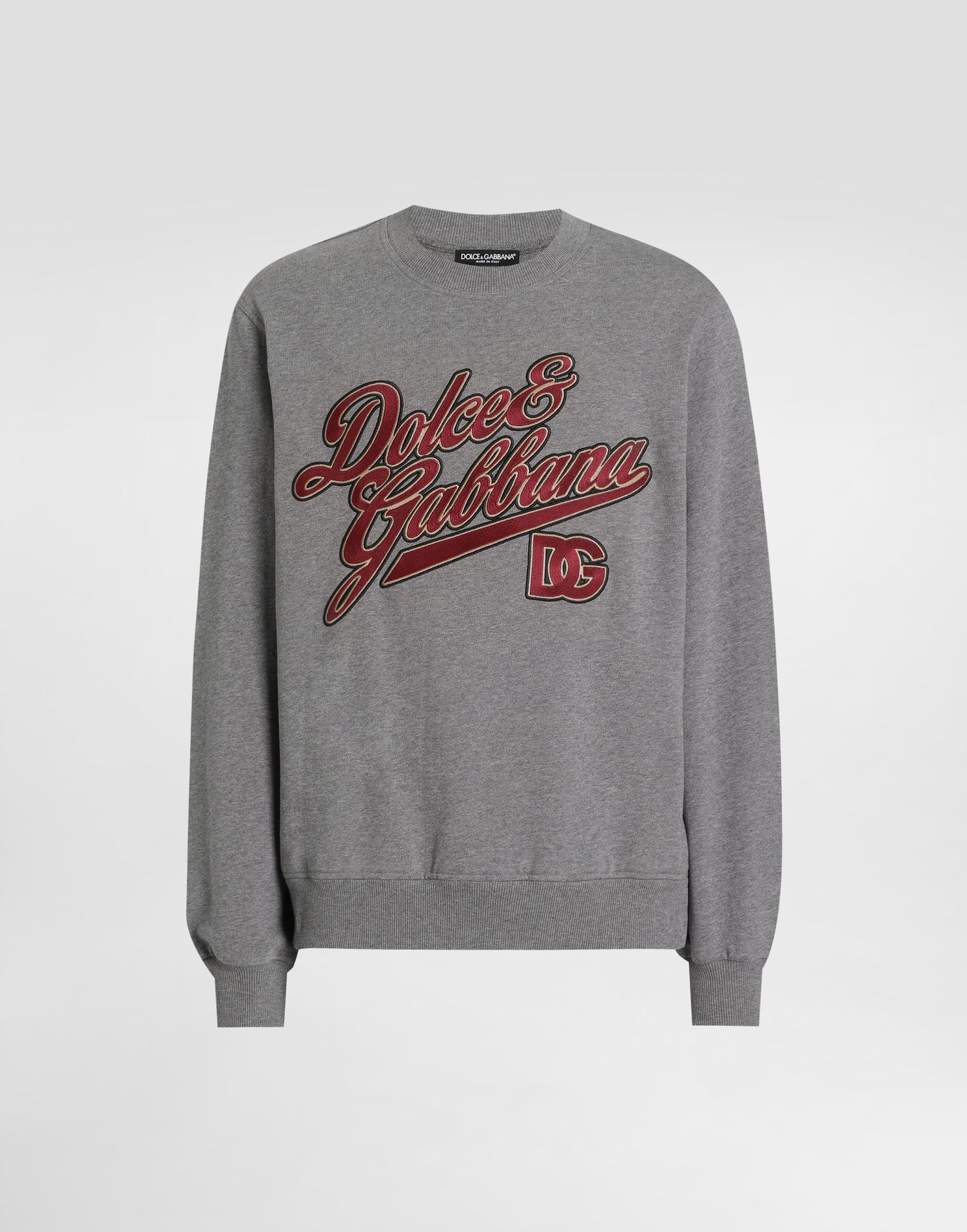 Sweatshirt Dolce & Gabbana Dolce & Gabbana Embroidered Cotton Sweatshirt Grå | G9ABJZG7PFVS8291, 0