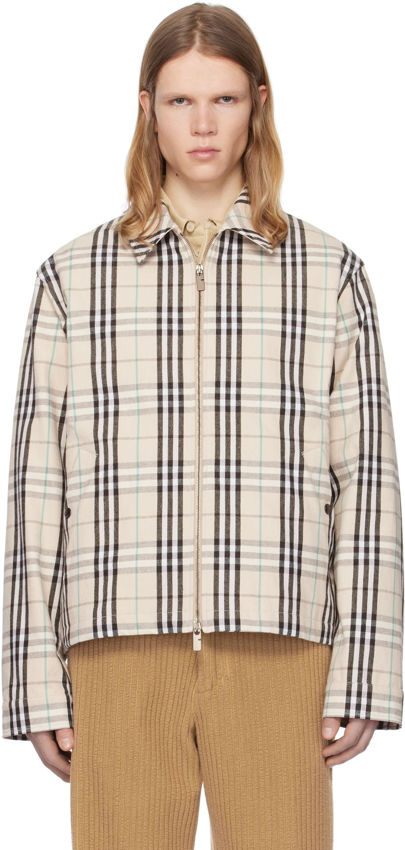 Jacka Burberry Burberry Check Cotton Harrington Jacket Beige | 8101040
