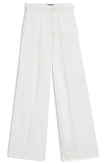 Jeans BOSS Wide-leg denim jeans with front pleats Vit | 50558680, 0