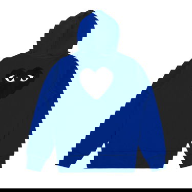 Sweatshirt Comme des Garçons PLAY Zip Up Hoodie with Black Heart Blå | AZ T254 051 2, 1