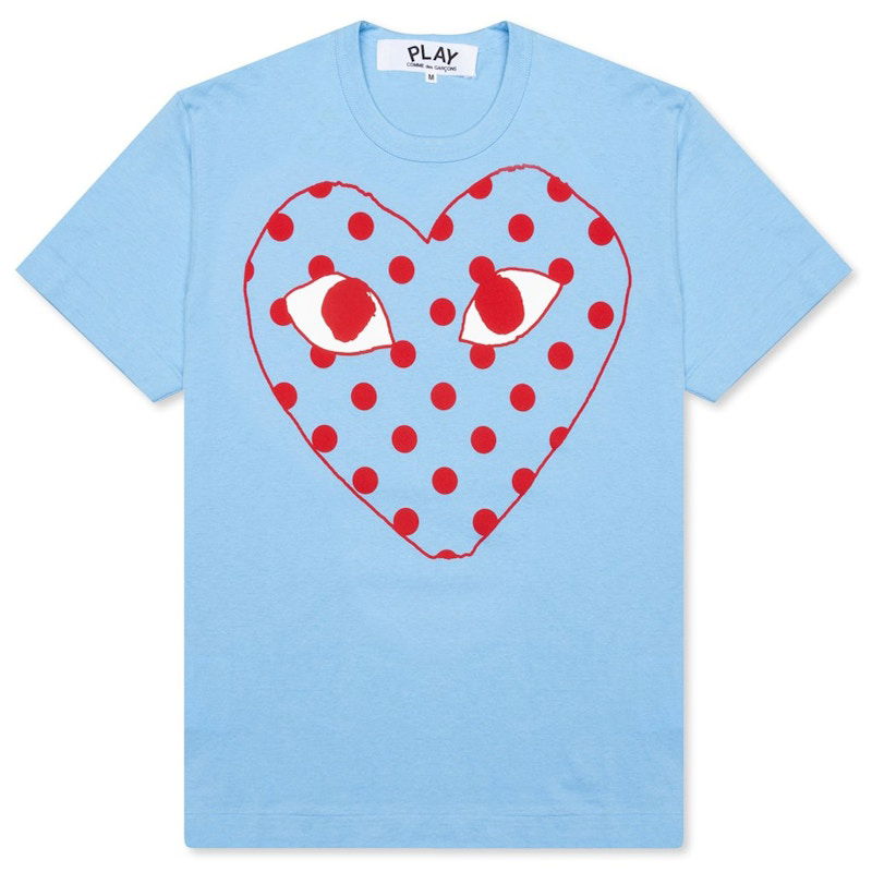 T-shirt Comme des Garçons Play Heart Polka Dot T-Shirt Blå | AZ-T275-051-1