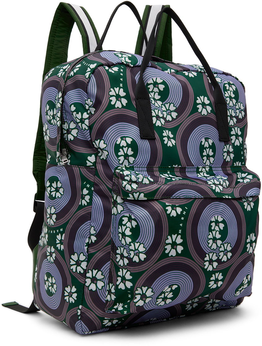 Ryggsäck Marni Marni 70s Circles Print Backpack Grön | M00965, 1