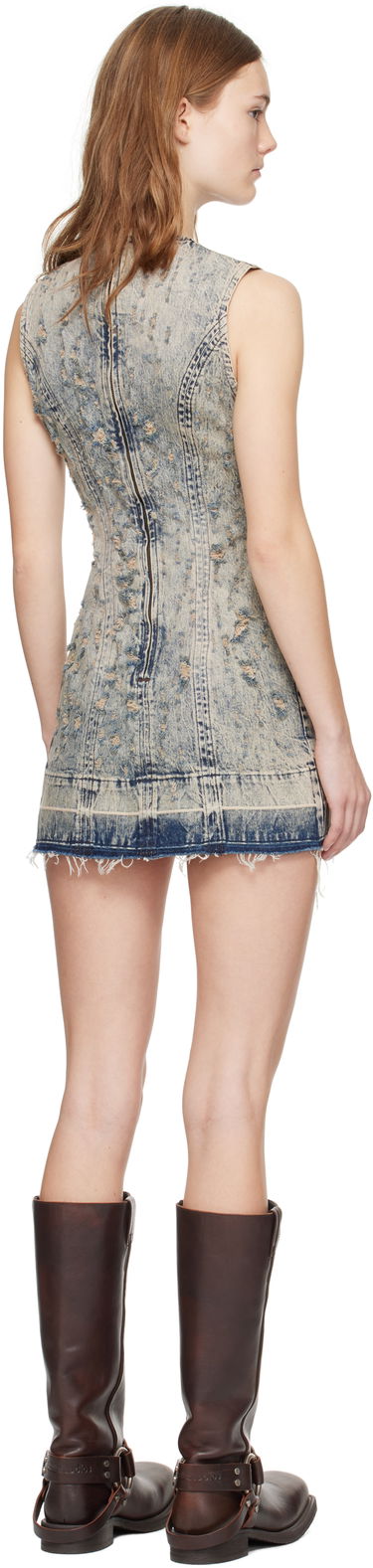Klä GUESS Guess Distressed Denim Minidress Blå | W4BK77D5AC4, 2