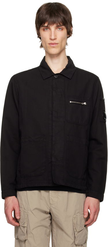 Jacka C.P. Company C.P. Company Cotton Linen Overshirt Svart | 18CMOS200A-006273G, 0