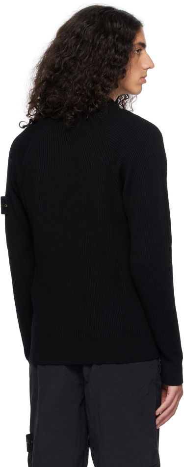 Sweater Stone Island Full Rib RWS Wool Zip-Up Jacket Svart | 8115519C2, 2