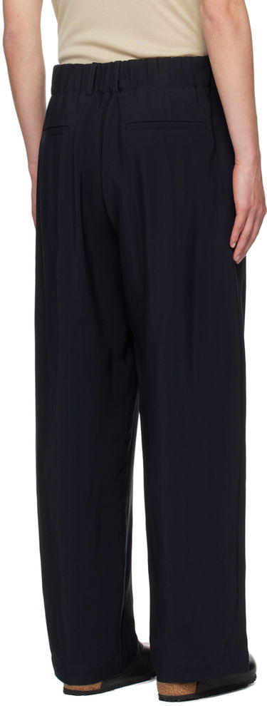 Byxor Studio Nicholson Studio Nicholson Noam Pleated Trousers Mörkblå | NOAM SNM - 1186, 2