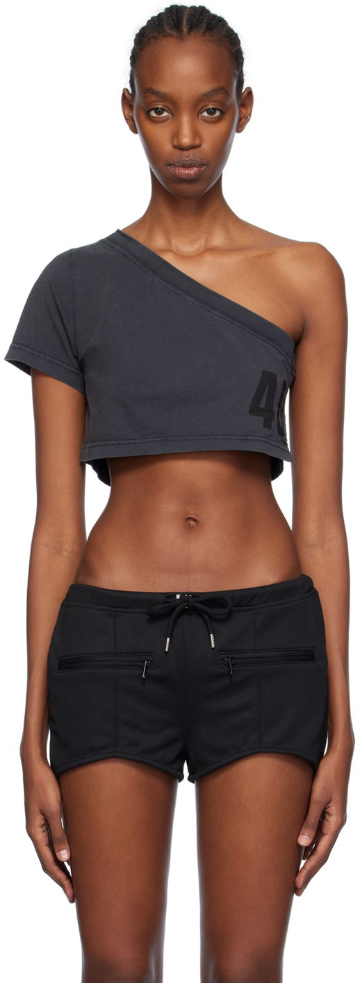 Linne Courrèges Tuba One Shoulder Cropped T-Shirt Grå | 124JTO238JS0109
